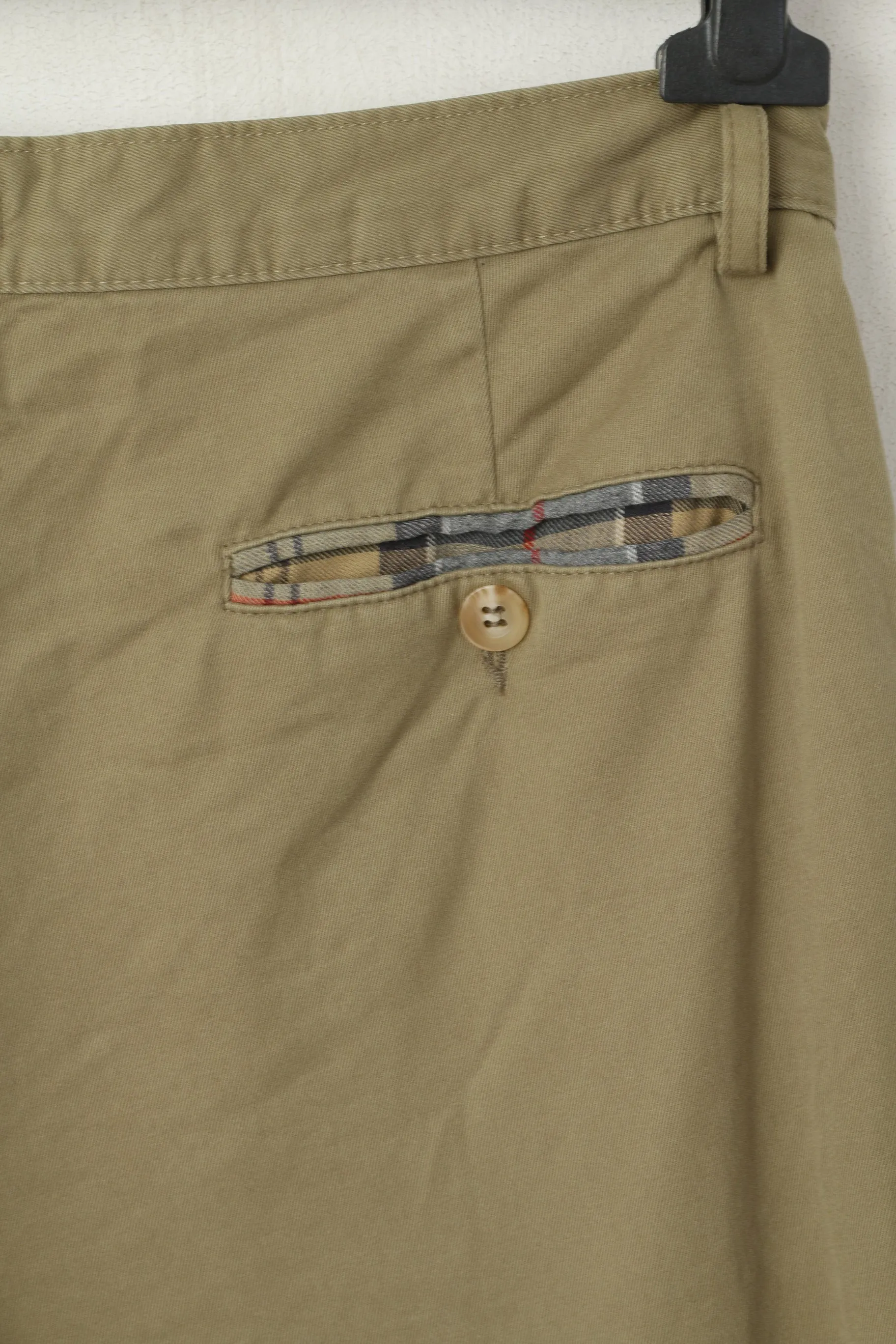Barbour Men 34 Trousers Green 100% Cotton Classic Chino Casual Pants