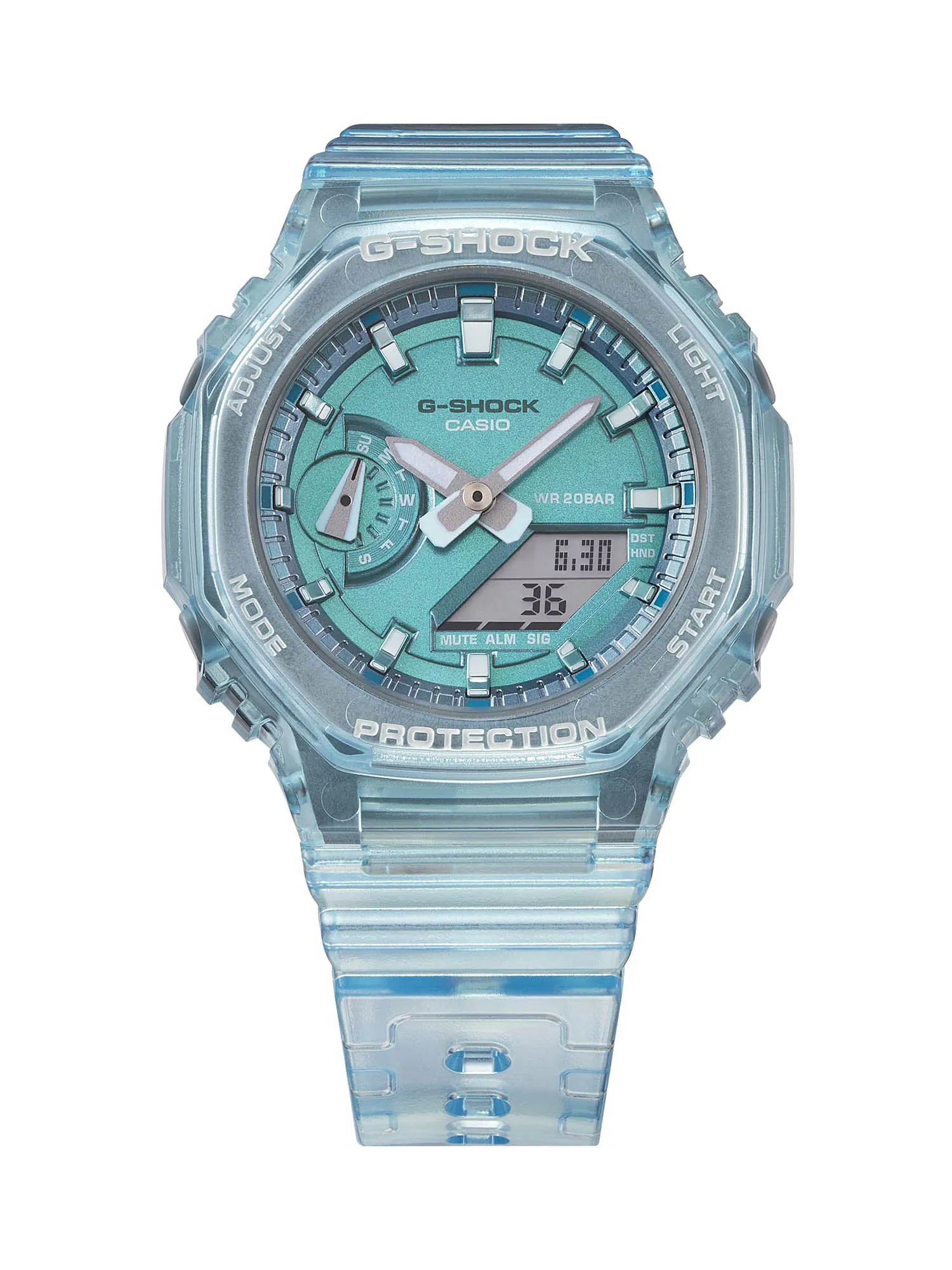 Casio G-Shock Mini CasiOak METALLIC SKELETON Womens Blue Watch GMA-S2100SK-2A