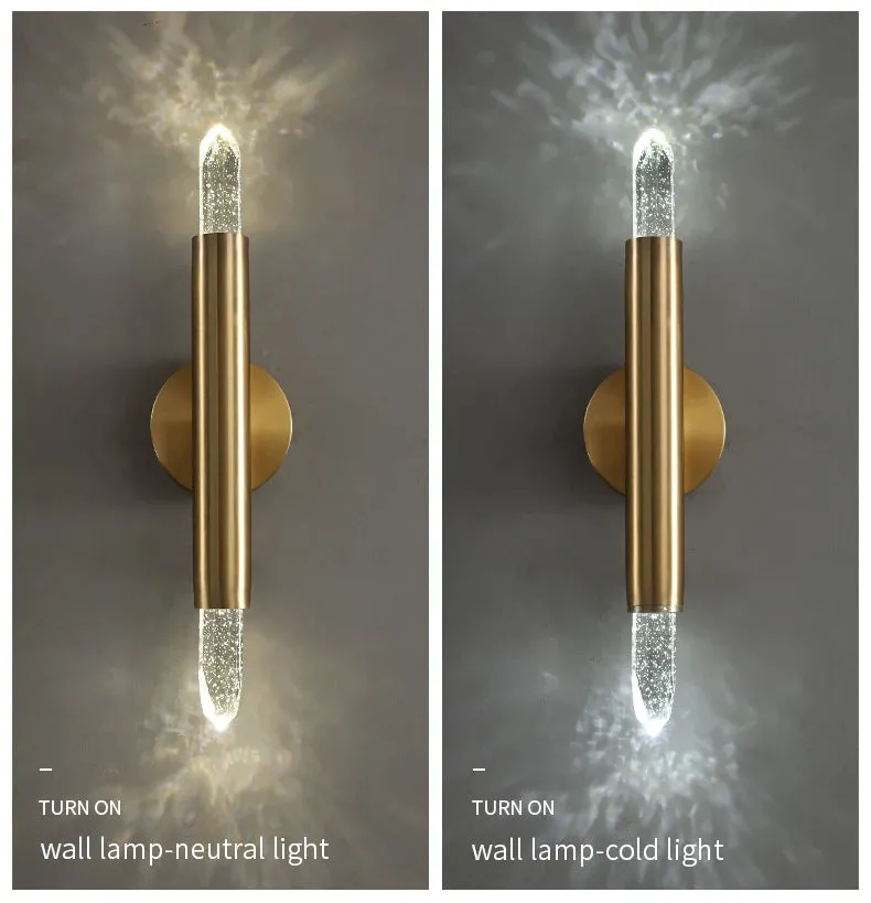 Ceiling / Wall Modern Gold Copper Indoor LED Decorative Crystal Aisle Light Corridor
