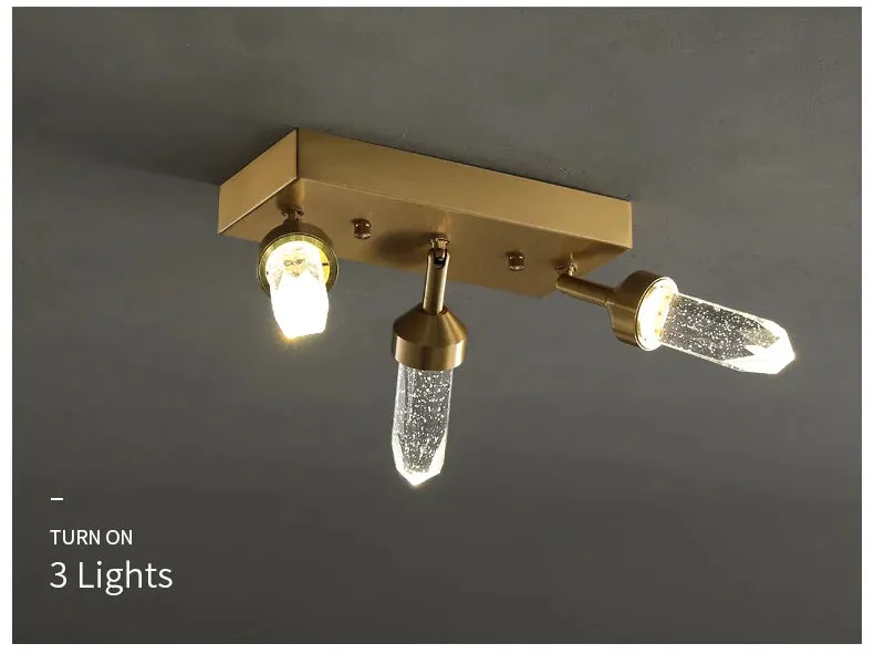 Ceiling / Wall Modern Gold Copper Indoor LED Decorative Crystal Aisle Light Corridor