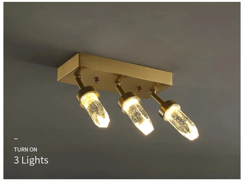 Ceiling / Wall Modern Gold Copper Indoor LED Decorative Crystal Aisle Light Corridor