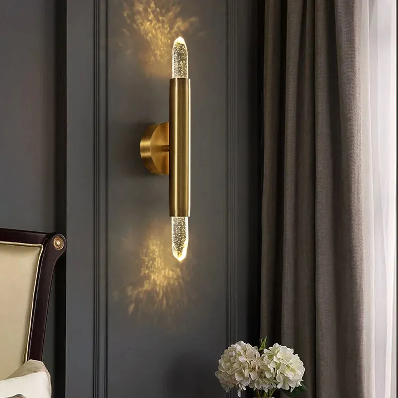 Ceiling / Wall Modern Gold Copper Indoor LED Decorative Crystal Aisle Light Corridor