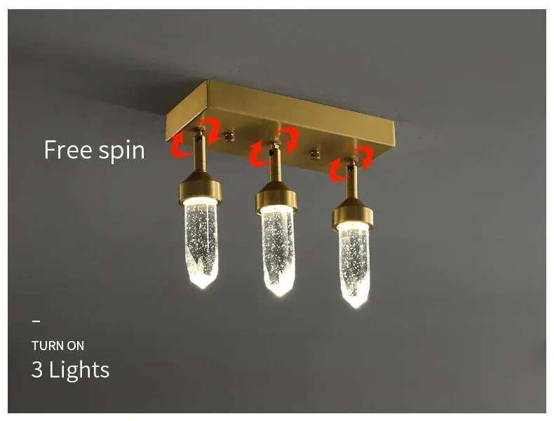 Ceiling / Wall Modern Gold Copper Indoor LED Decorative Crystal Aisle Light Corridor