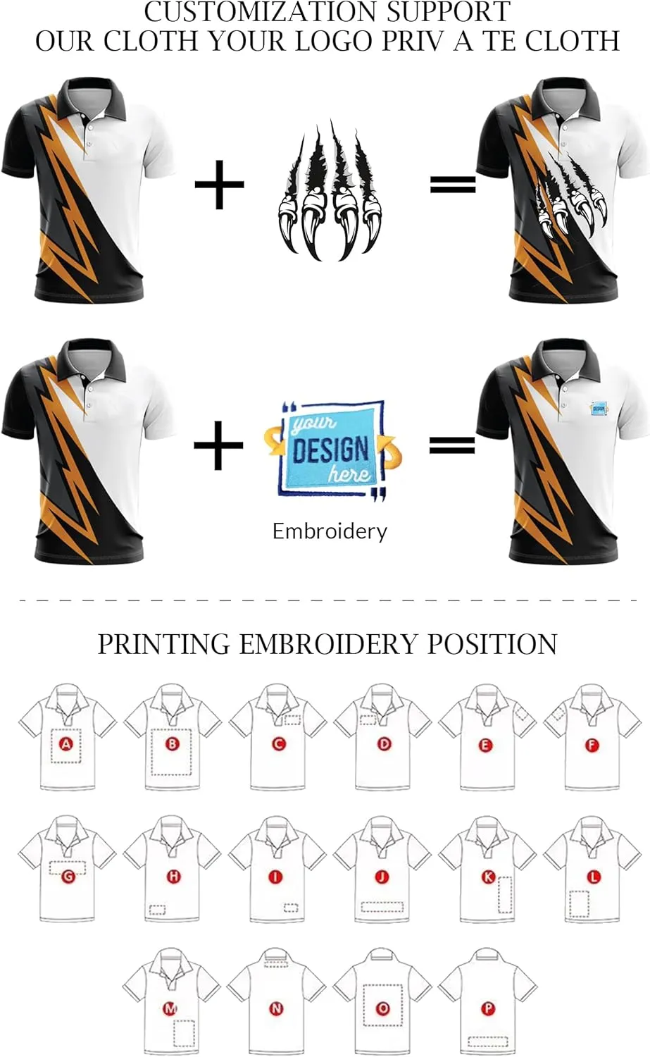 Custom Embroidered Polo Shirts for Men Women 3 Button Dry Fit Golf Jersey