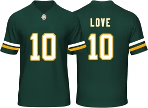 Custom Mens/Youth Football Stitched T-Shirt for Sports Fan Green/White No Brand/Logos