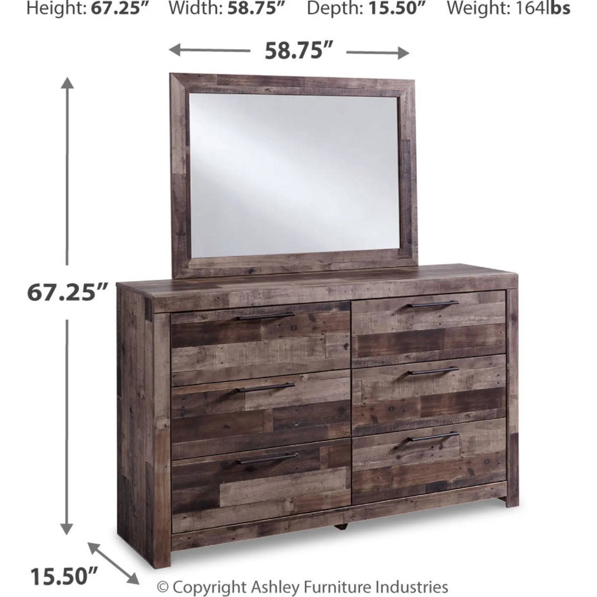 Derekson 5 Piece Queen Storage Bedroom - Multi Gray