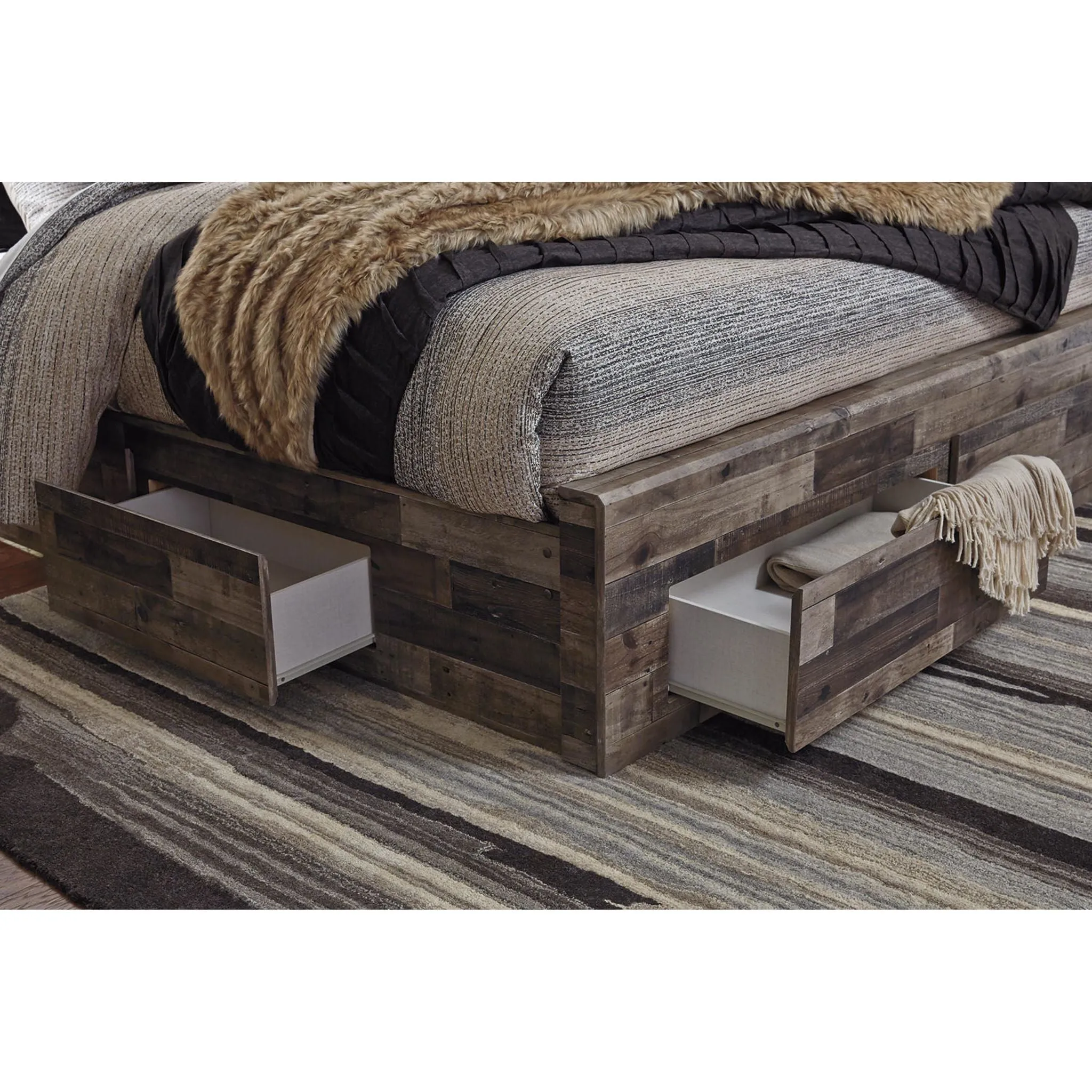 Derekson 5 Piece Queen Storage Bedroom - Multi Gray