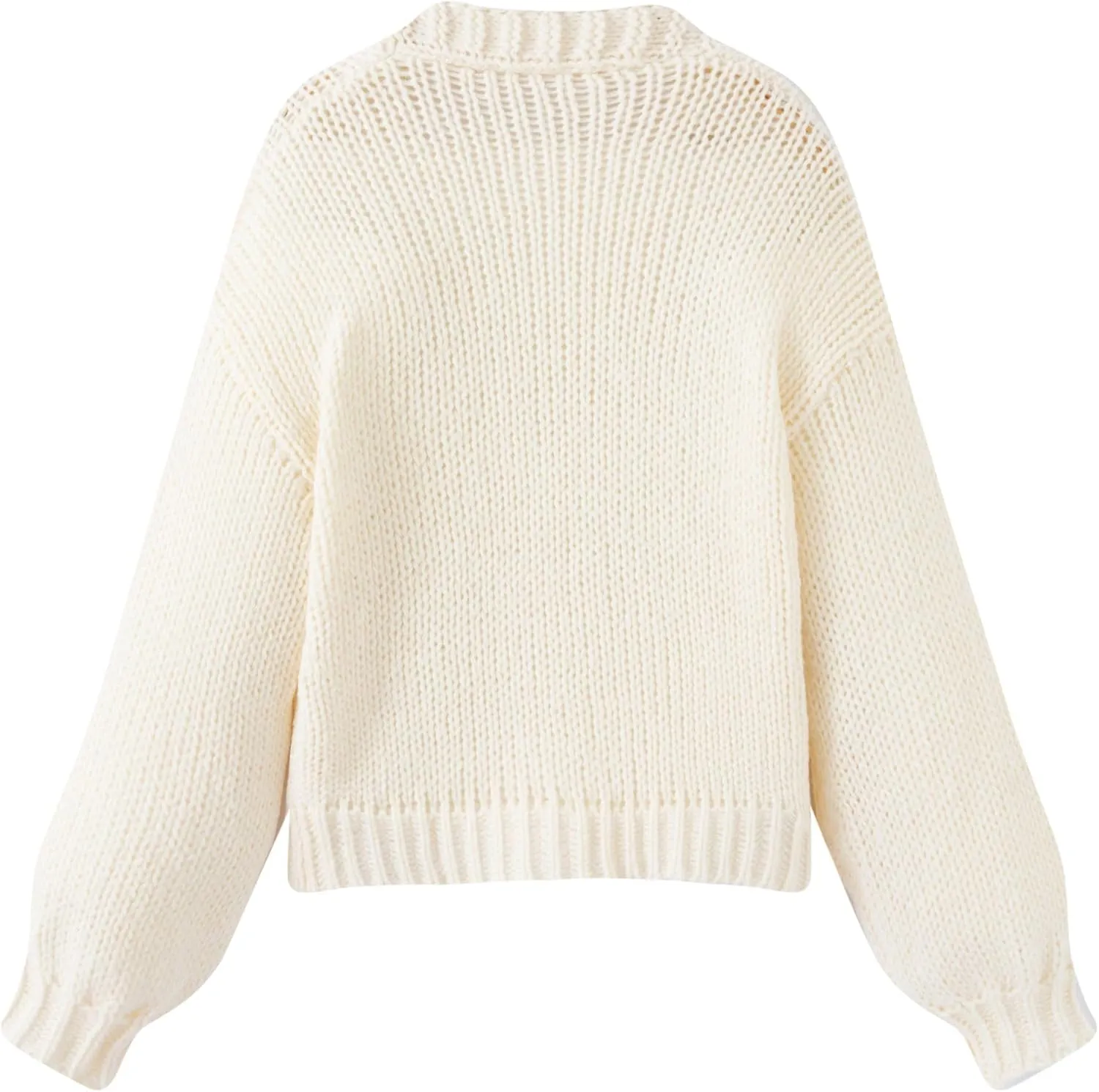 FindThy Womens Kawaii Strawberry Embroidered Cardigan Long Sleeve V Neck Chunky Knitted Cardigans Tops