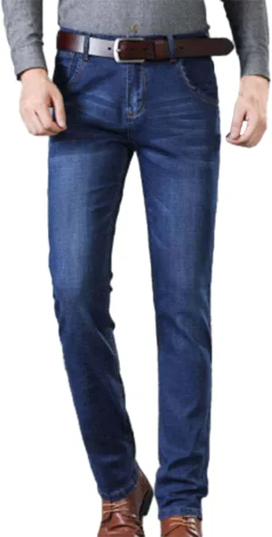 Finelylove Jeans for Men Stretch Skinny Bootcut Jeans Slim Fit Straight Leg Denim Pants with Pockets,Plus