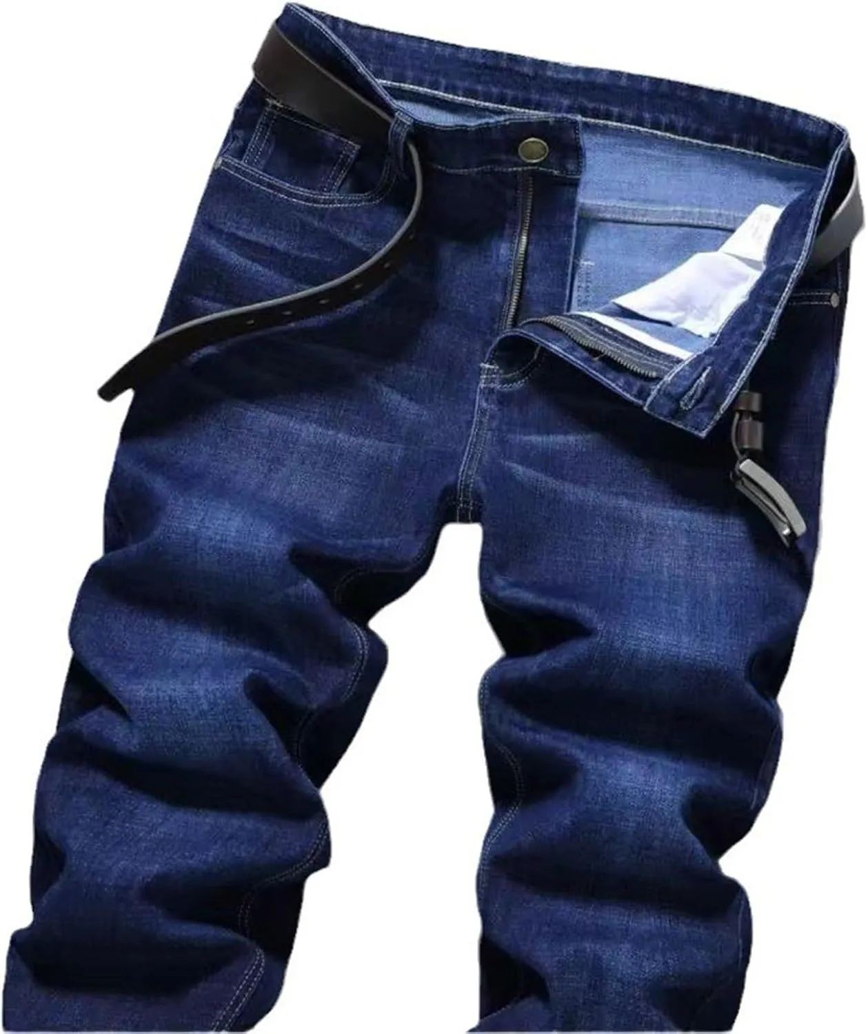 Finelylove Jeans for Men Stretch Skinny Bootcut Jeans Slim Fit Straight Leg Denim Pants with Pockets,Plus