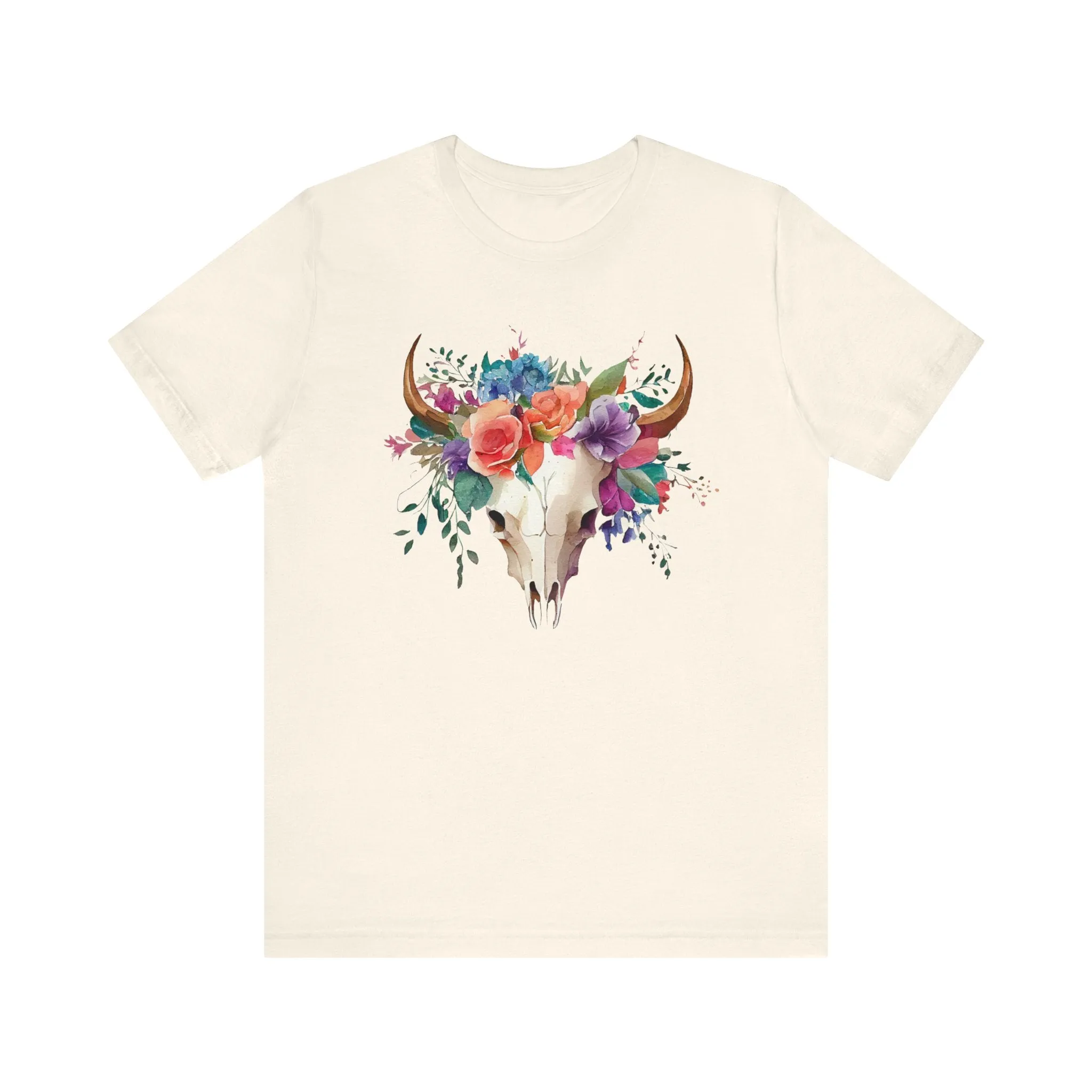 Flower Skull Western Unisex Jersey Short Sleeve Tee