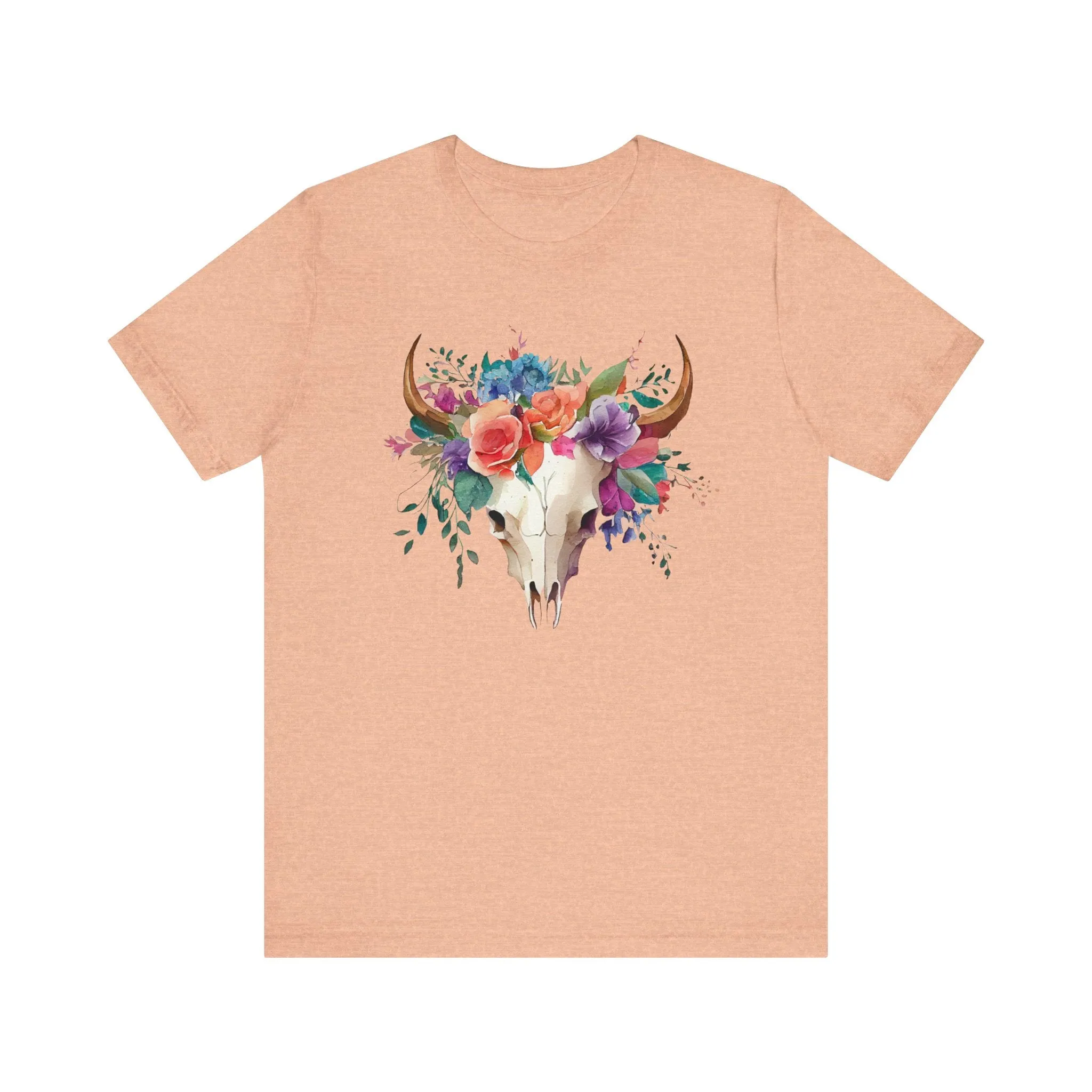 Flower Skull Western Unisex Jersey Short Sleeve Tee