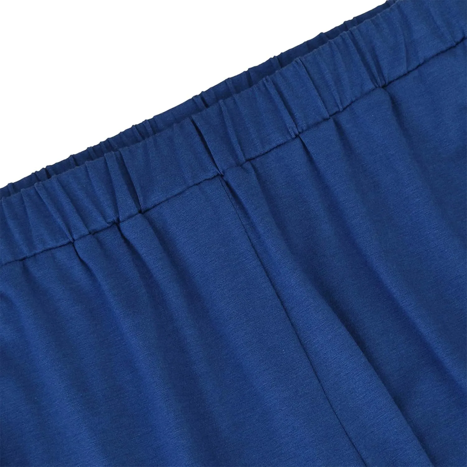 GlorySunshine Women's Elastic Waist Solid Palazzo Casual Wide Leg Pants with Pockets