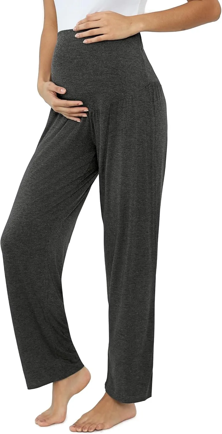 Joyaria Womens Maternity/Pregnancy Sweatpants Long Yoga/Pajama/Lounge Pants Over The Belly