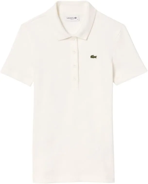 Lacoste womens L12d Slim Fit Ribbed Cotton Polo Shirt