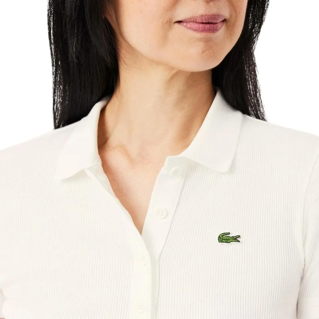 Lacoste womens L12d Slim Fit Ribbed Cotton Polo Shirt