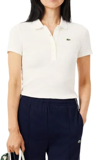 Lacoste womens L12d Slim Fit Ribbed Cotton Polo Shirt