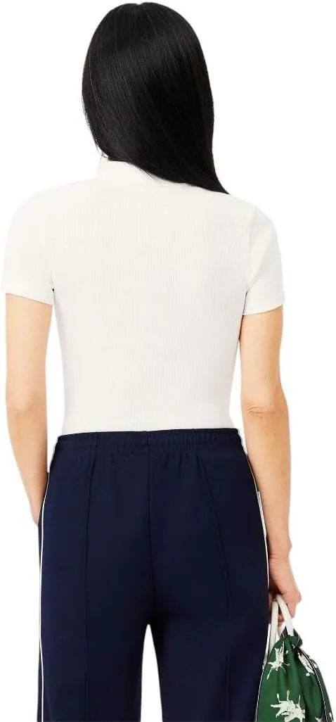 Lacoste womens L12d Slim Fit Ribbed Cotton Polo Shirt