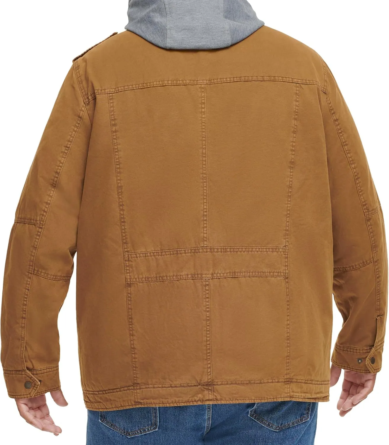 Levi's Men's Washed Cotton Hooded Military Jacket