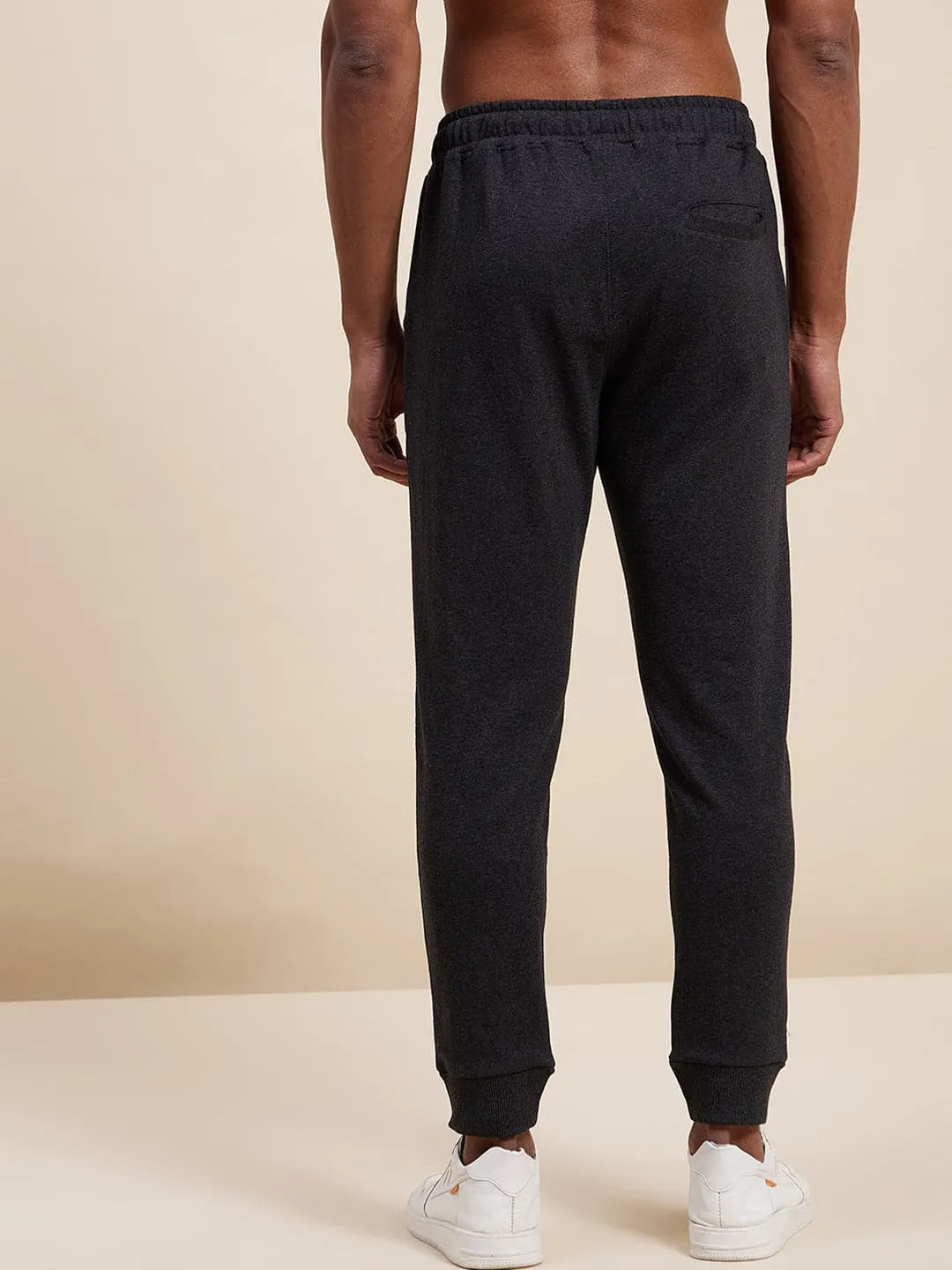 Men's Dark Grey MASCLN Embroidered Joggers - LYUSH-MASCLN