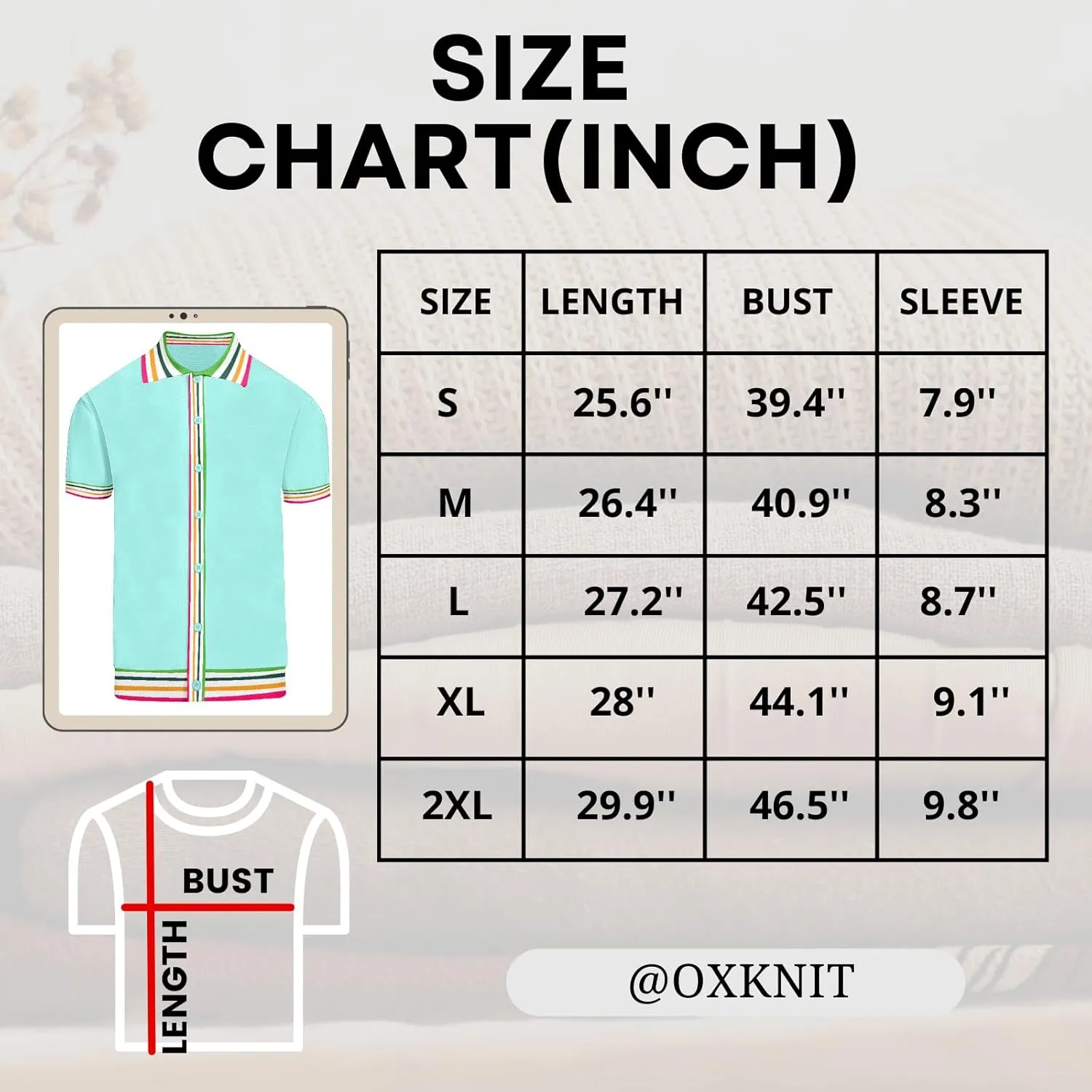 Men's Mint Green Knitted Polo Shirt, Retro Stripe Casual Poloshirt Summer Short Sleeve with Button