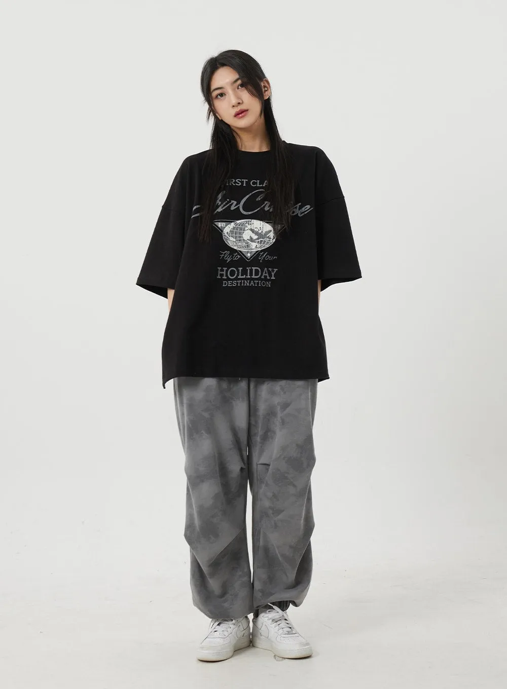 Mixed Color Baggy Track Pants BJ319