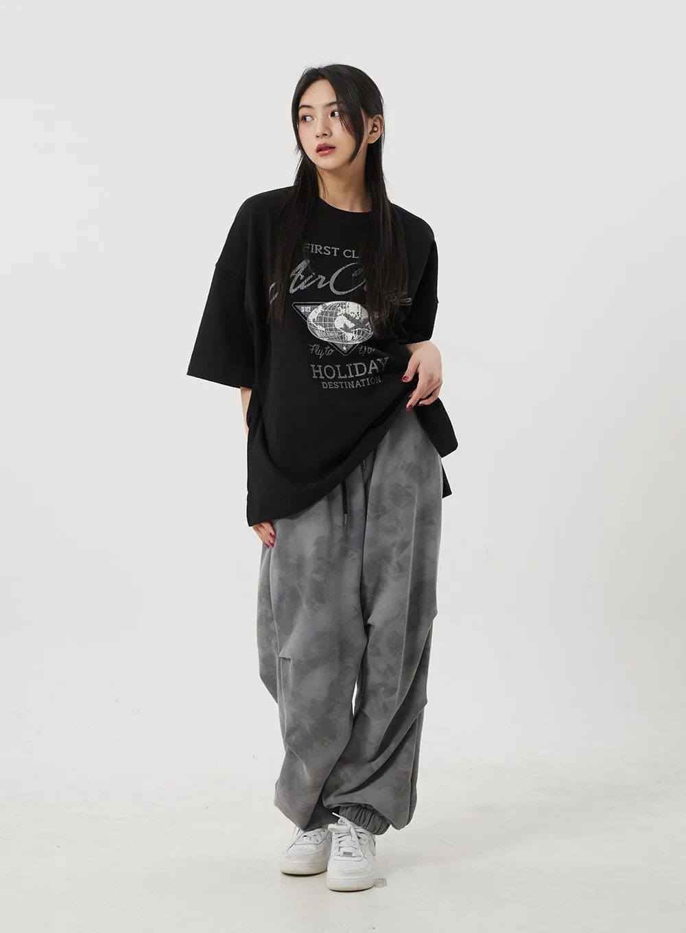 Mixed Color Baggy Track Pants BJ319