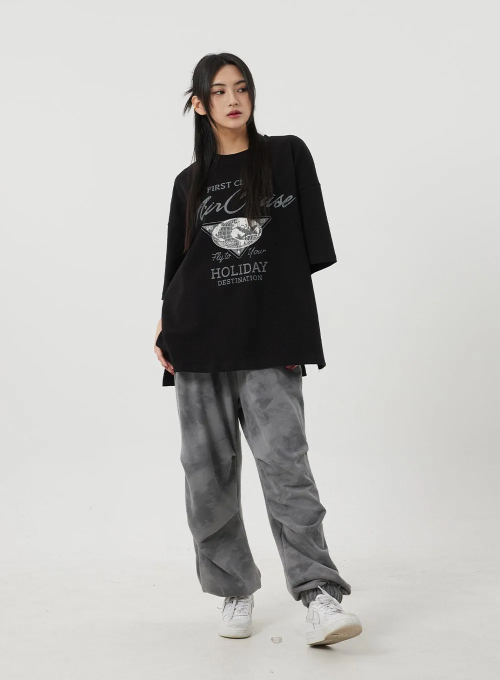 Mixed Color Baggy Track Pants BJ319