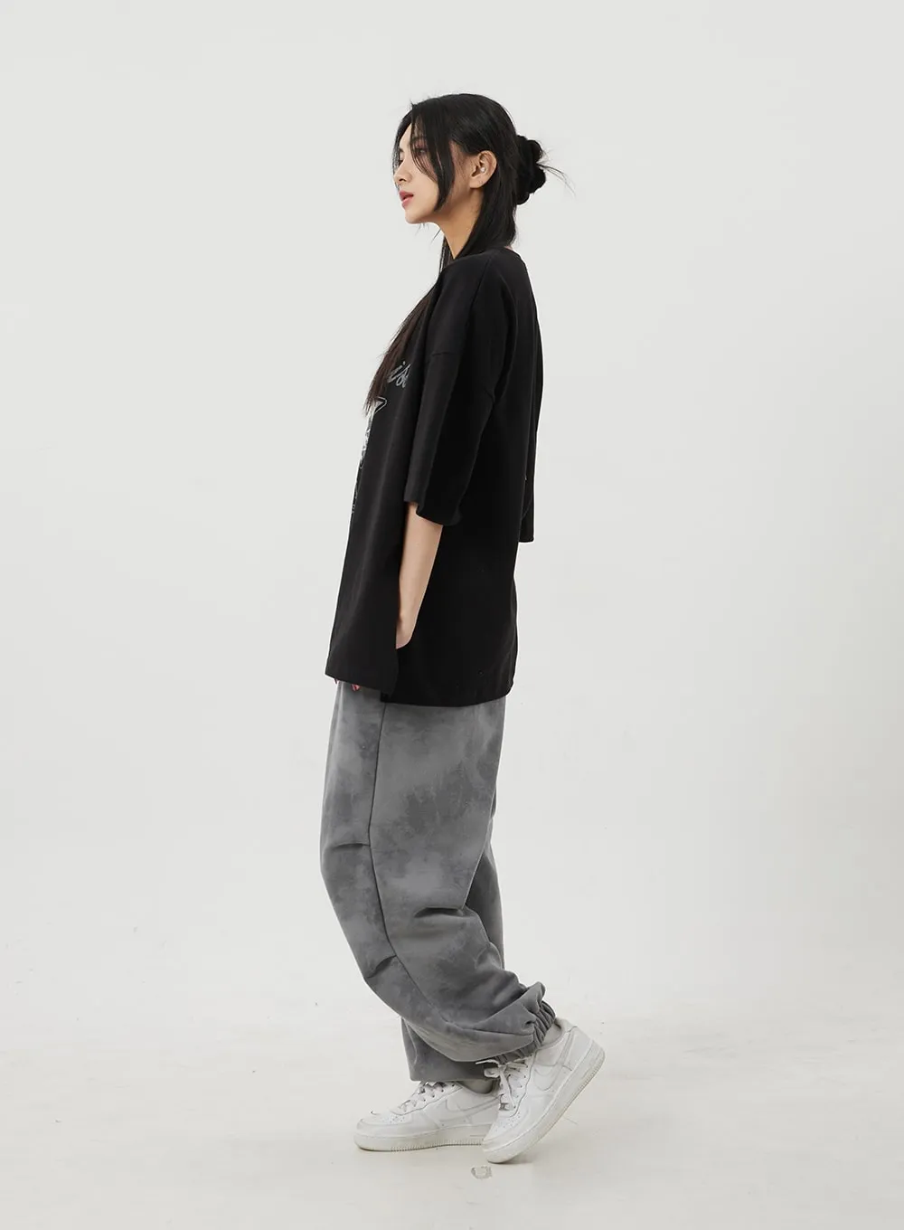 Mixed Color Baggy Track Pants BJ319