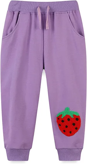 Mud Kingdom Little Boys Girls Christmas Sweatpants Elastic Waist Joggers Embroidered Pattern Sweat Pants with Pockets