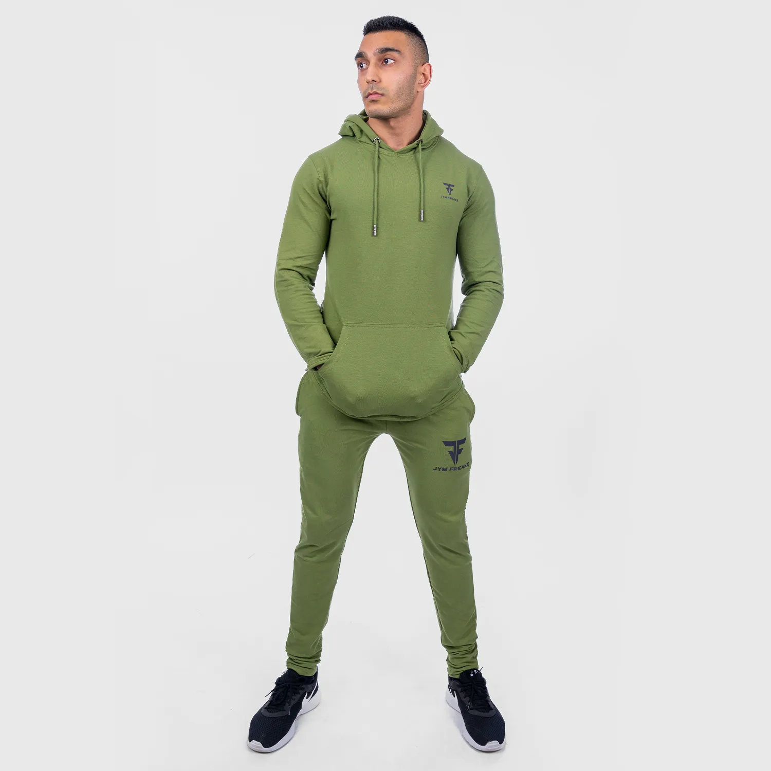 Muscle Fit Hooded Tracksuit Forest Green