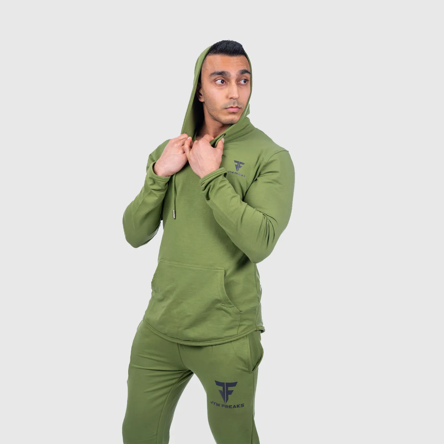 Muscle Fit Hooded Tracksuit Forest Green
