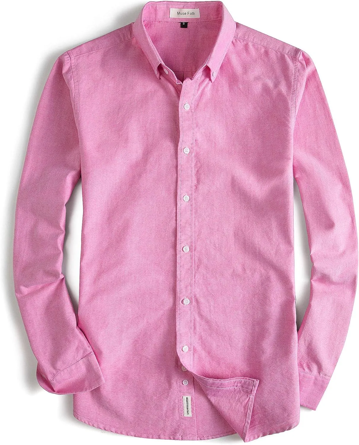 MUSE FATH Men's Oxford Dress Shirt-Cotton Casual Regular Fit Long Sleeve Shirt