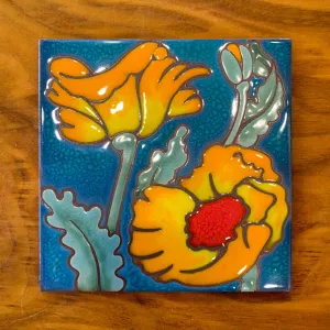 Poppies 6" x 6" Tiles