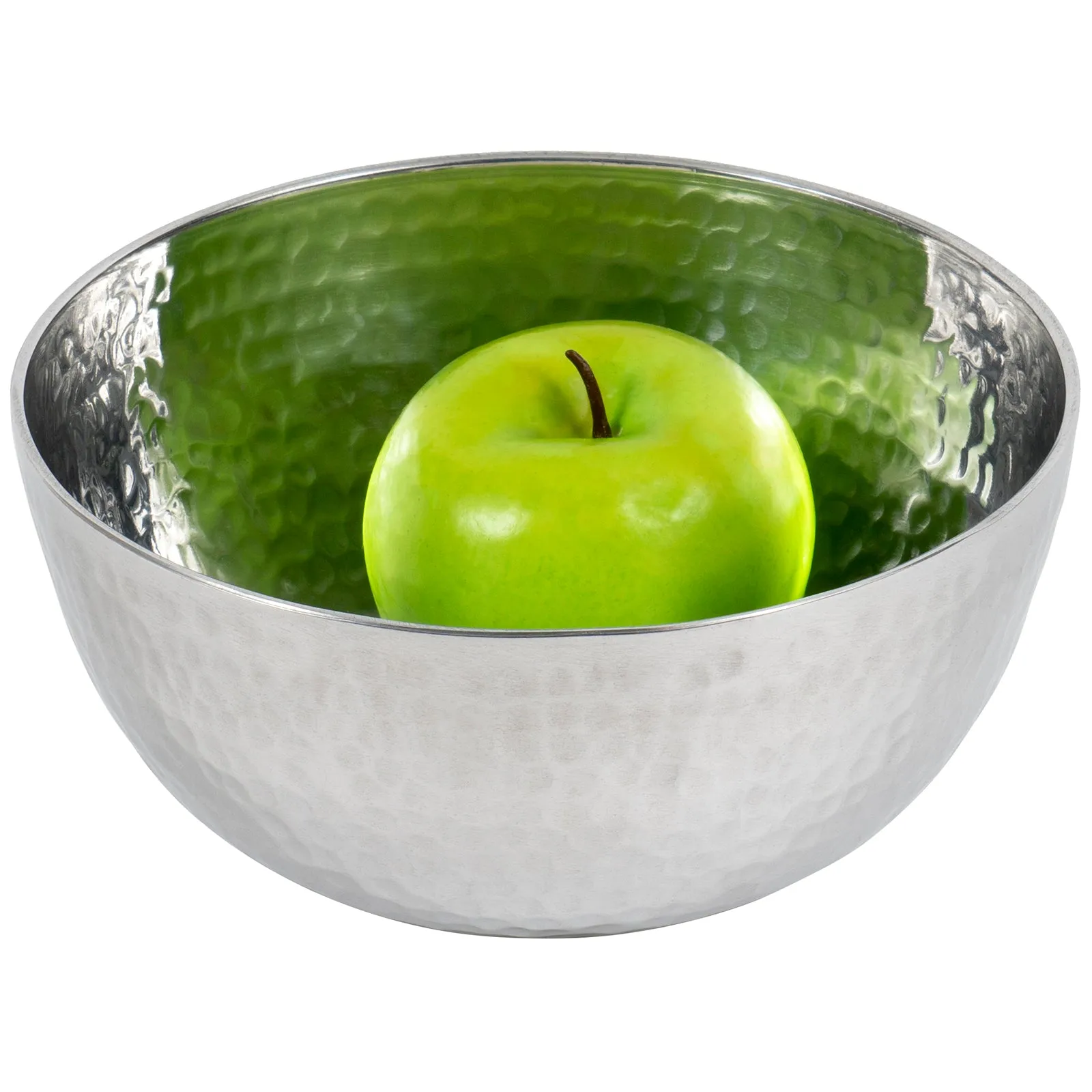 Red Co. Luxurious Hammered Aluminum Round Bowl, Metal Decorative Bowl