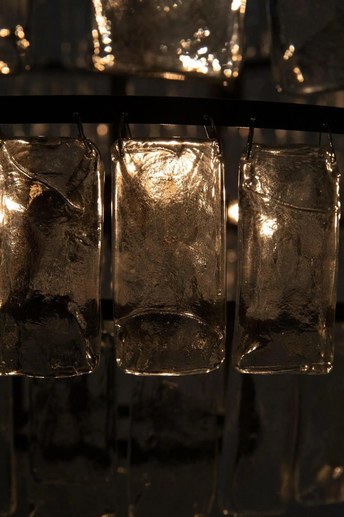 Satellite Black Steel and Glass Chandelier
