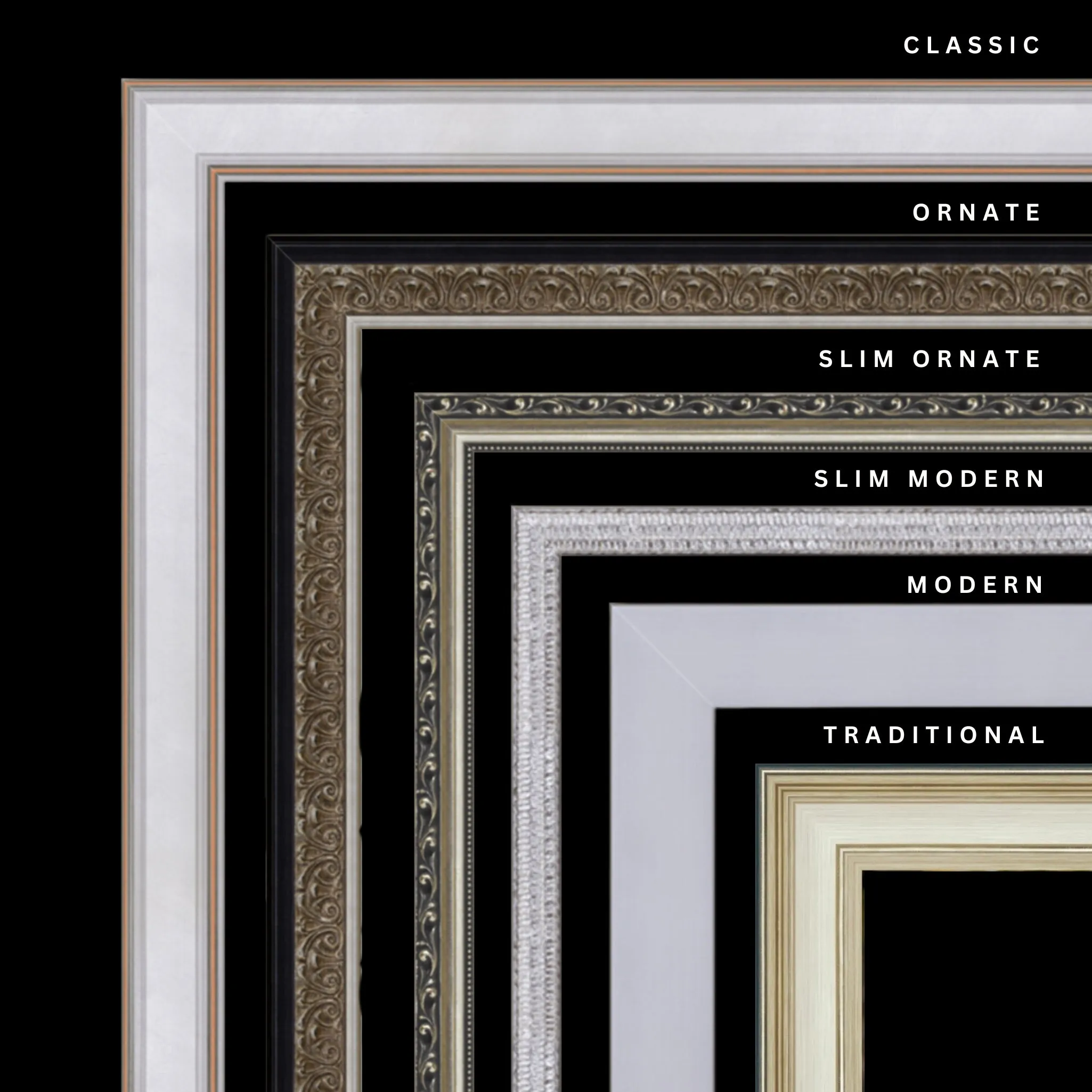 Silver 43x26 Picture Frame Ornate Traditional Classic Antique