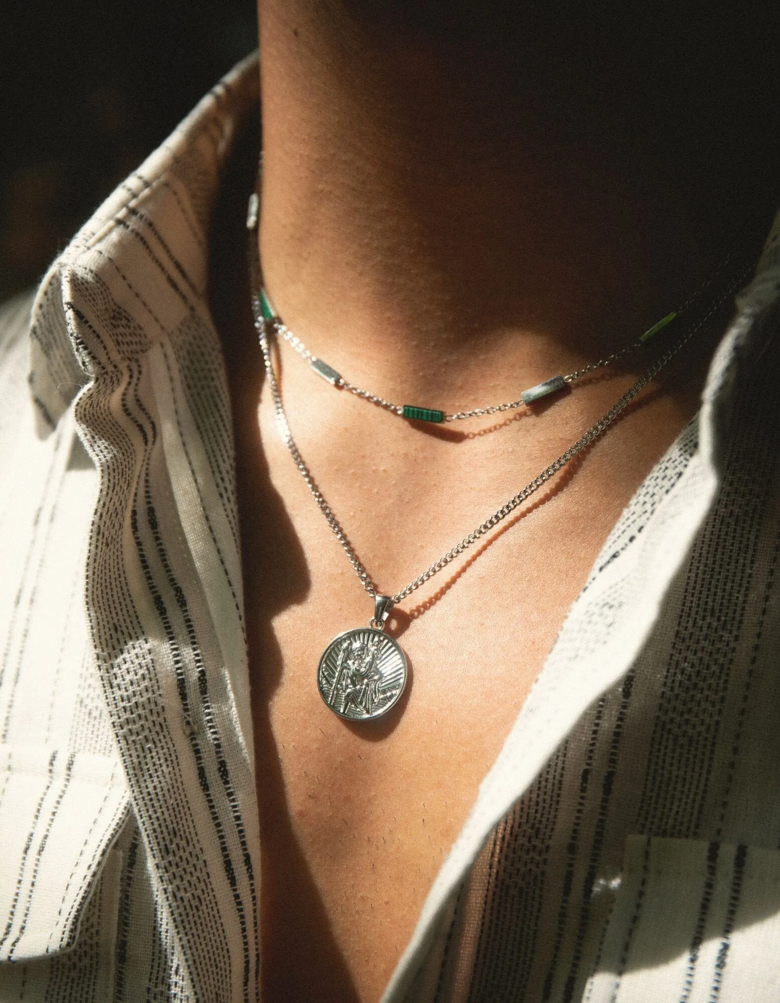 Silver Como Bar Chain