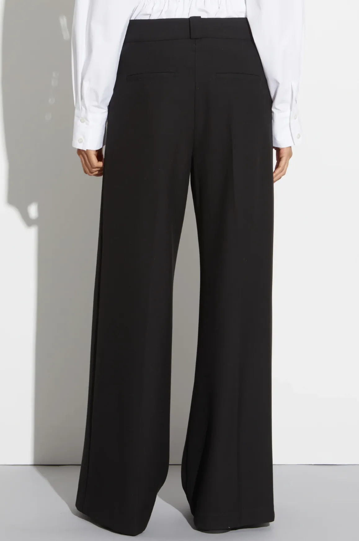 TIFFANY MID-WASTED WIDE LEG TROUSER - BLACK