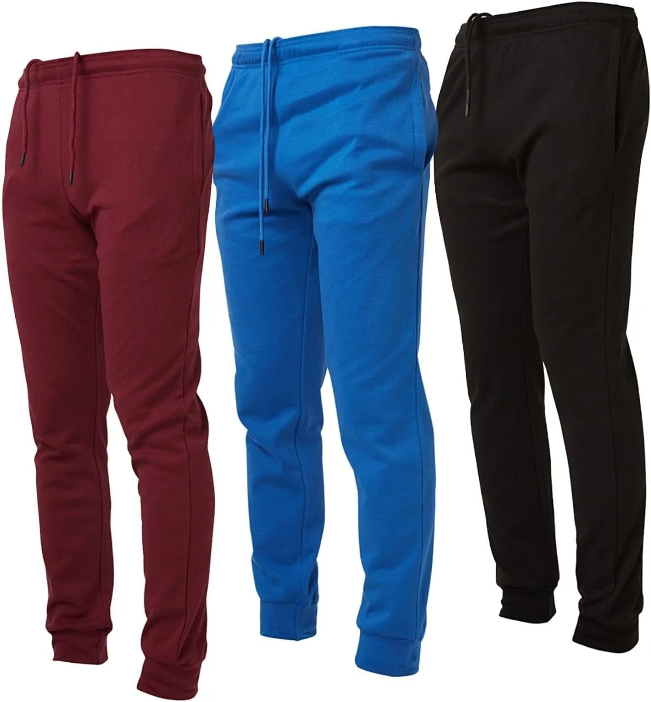 Ultra Performance 3 Pack Mens Lightweight Joggers for Men Casual Lounge Jogger Sweatpants with Pockets (SM - 4X)