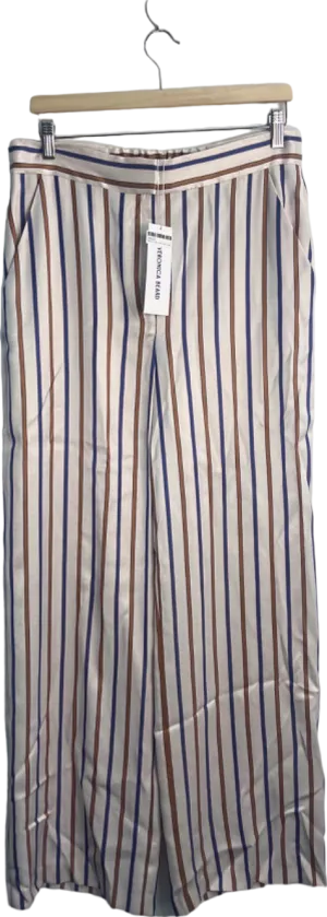 Veronica Beard Sand/Slate Blue Grigore Pant UK Size 10