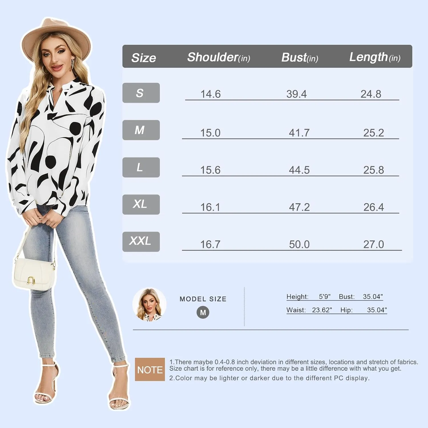 VIPONES Blouses for Women, Womens Dressy Casual Business Work Office Shirts Long Sleeve Tunic Tops