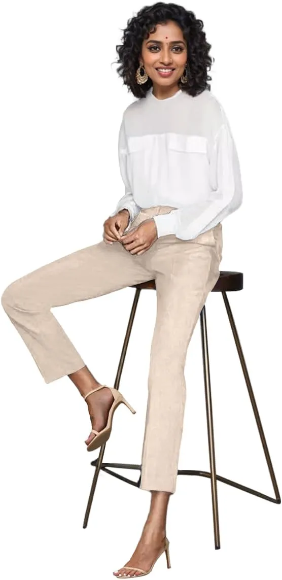 Womens Dress Pants High Stretch Straight Leg Black Pants for Work Business Casual with Pockets