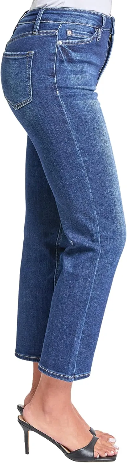 YMI Women's High Rise Vintage Stretch Straight Leg Jeans