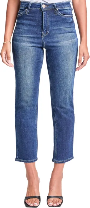 YMI Women's High Rise Vintage Stretch Straight Leg Jeans