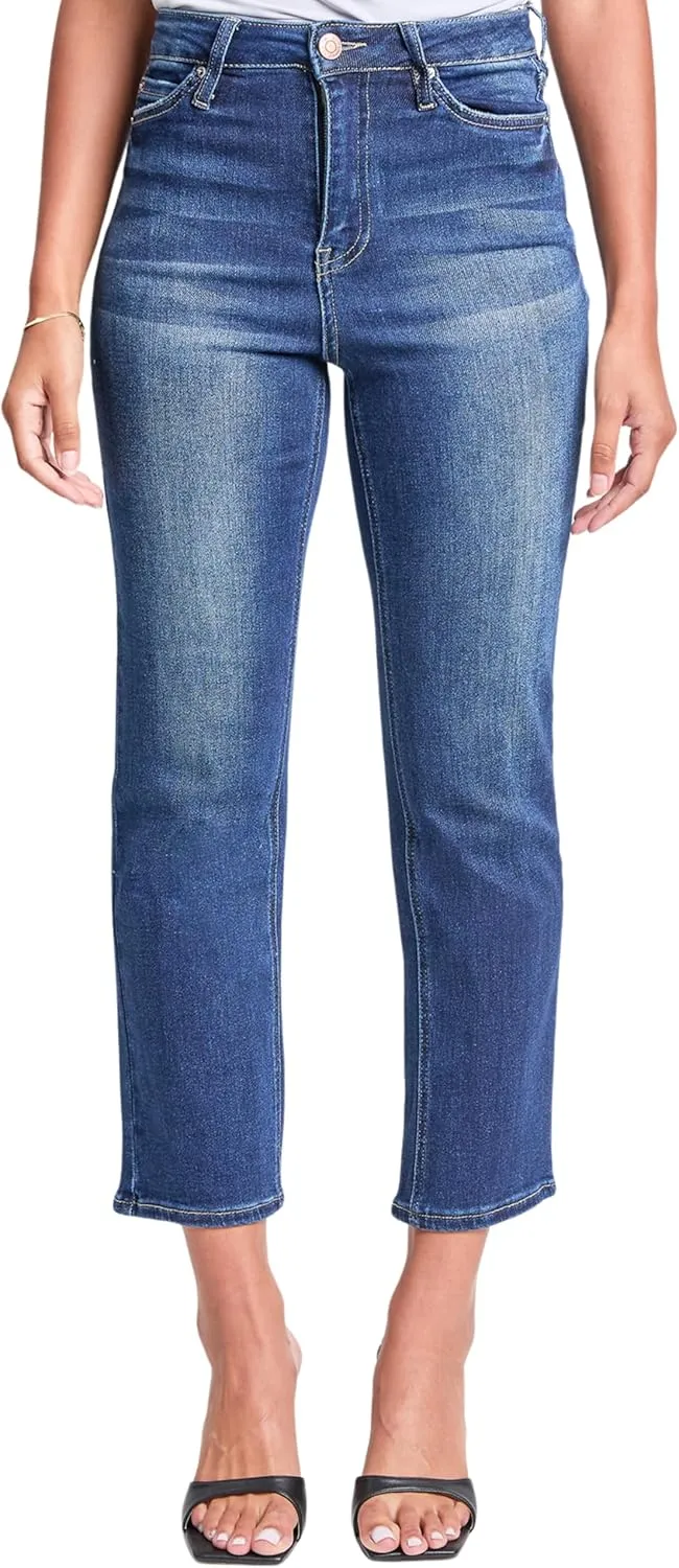 YMI Women's High Rise Vintage Stretch Straight Leg Jeans